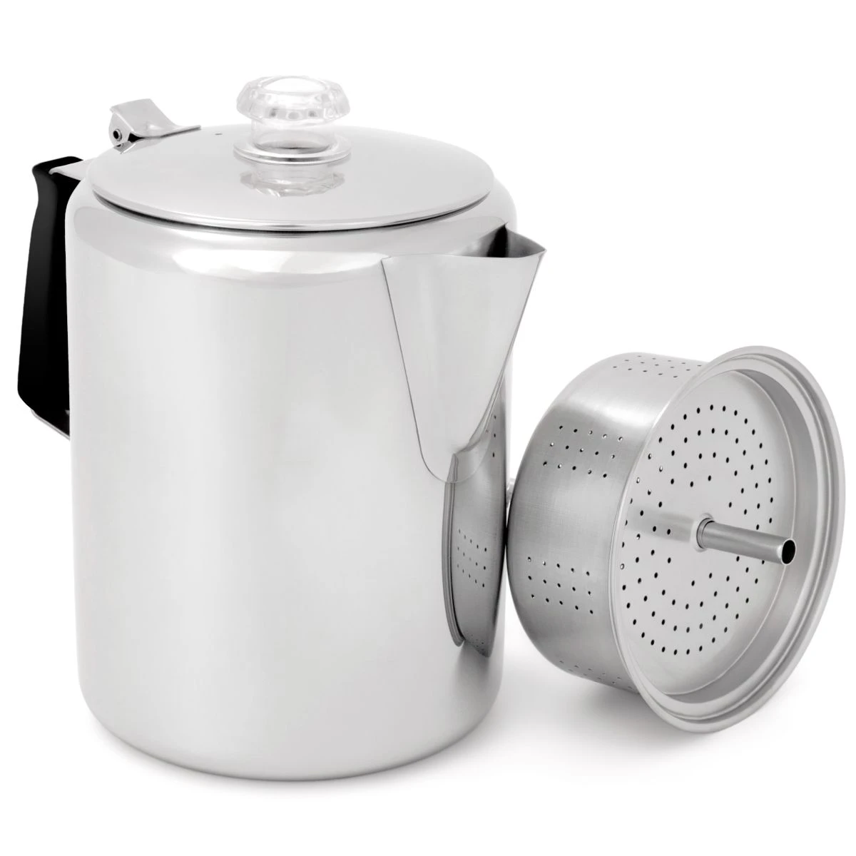 GSI Outdoors Glacier Stainless 12 Cup Perc With Silicone Handle 3 GSI Outdoors Glacier Stainless 12 Cup Perc With Silicone Handle